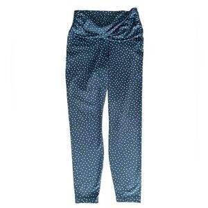 Nike Twist Front Dri-Fit Leggings - Womens Size Medium - Navy Blue Polka Dots